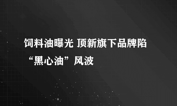 饲料油曝光 顶新旗下品牌陷“黑心油”风波