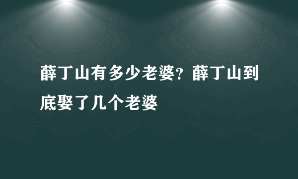 薛丁山有多少老婆？薛丁山到底娶了几个老婆