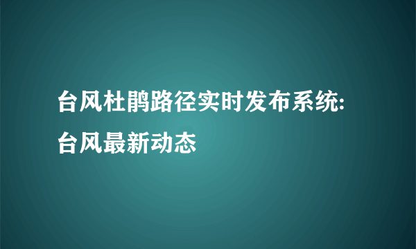 台风杜鹃路径实时发布系统:台风最新动态