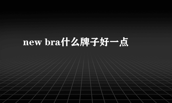 new bra什么牌子好一点