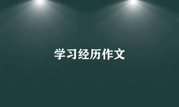 学习经历作文