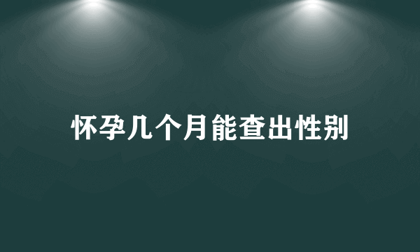 怀孕几个月能查出性别