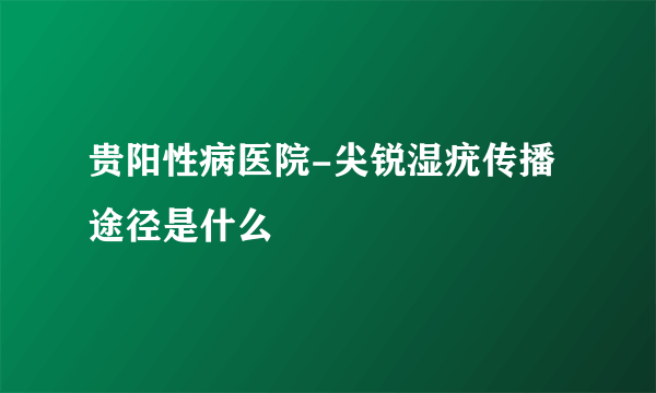 贵阳性病医院-尖锐湿疣传播途径是什么