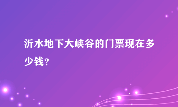 沂水地下大峡谷的门票现在多少钱？