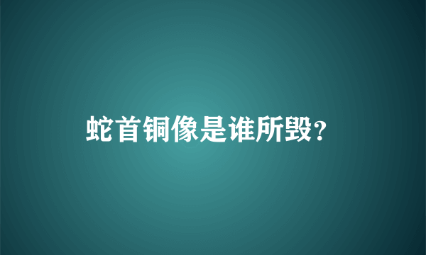 蛇首铜像是谁所毁？