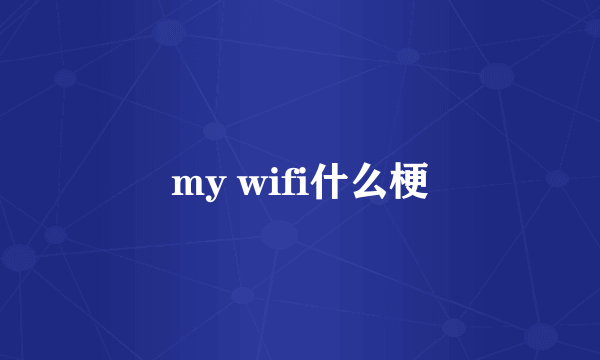 my wifi什么梗