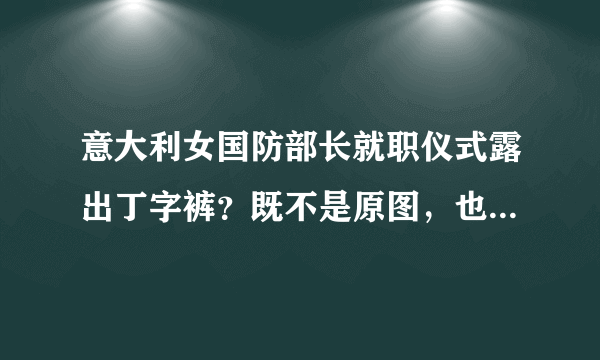 意大利女国防部长就职仪式露出丁字裤？既不是原图，也不是国防部长