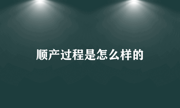 顺产过程是怎么样的