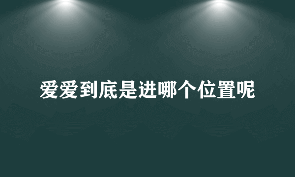 爱爱到底是进哪个位置呢