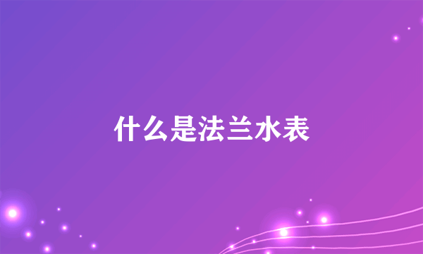 什么是法兰水表