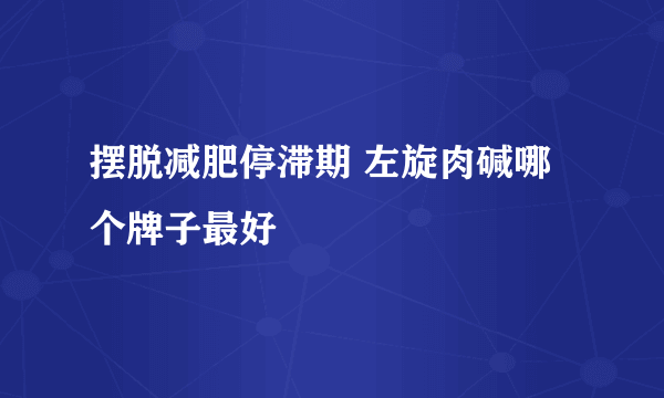 摆脱减肥停滞期 左旋肉碱哪个牌子最好