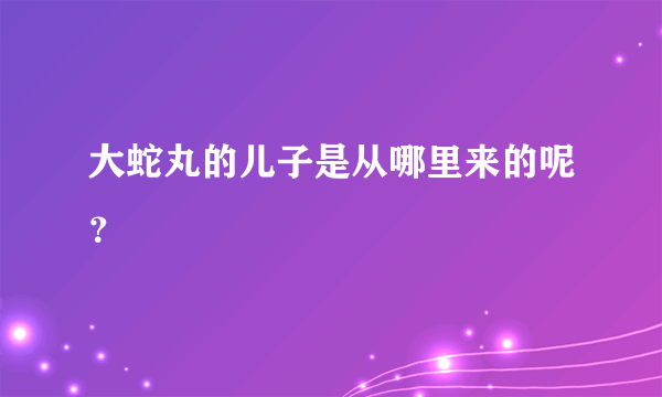 大蛇丸的儿子是从哪里来的呢？