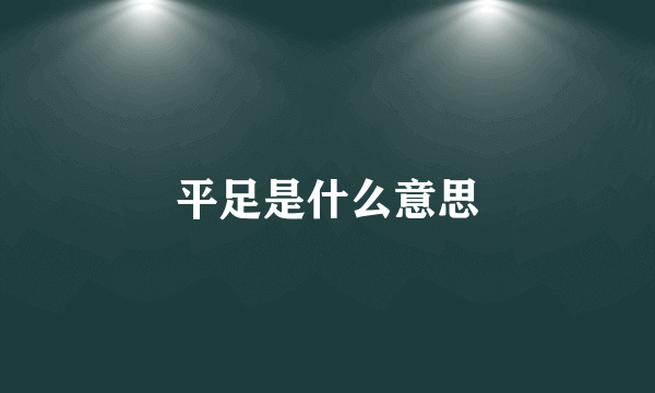 平足是什么意思