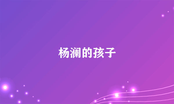 杨澜的孩子