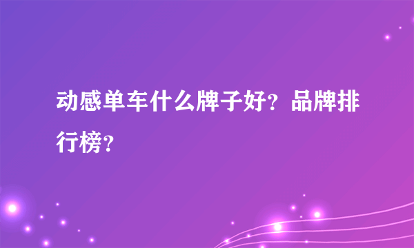 动感单车什么牌子好？品牌排行榜？