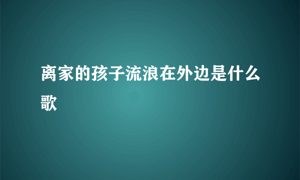 离家的孩子流浪在外边是什么歌