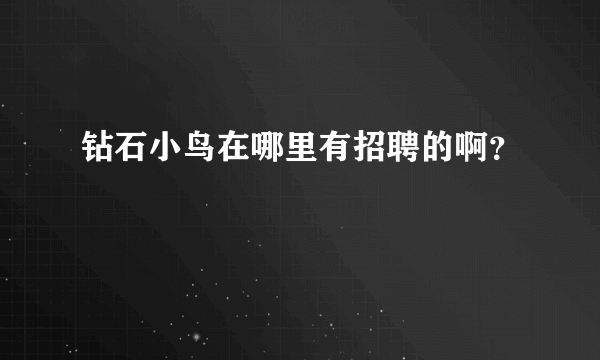 钻石小鸟在哪里有招聘的啊？