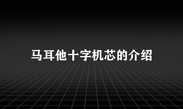 马耳他十字机芯的介绍