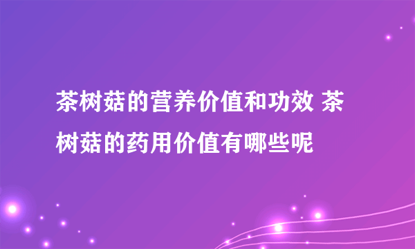 茶树菇的营养价值和功效 茶树菇的药用价值有哪些呢