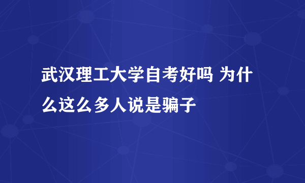 武汉理工大学自考好吗 为什么这么多人说是骗子