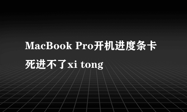 MacBook Pro开机进度条卡死进不了xi tong