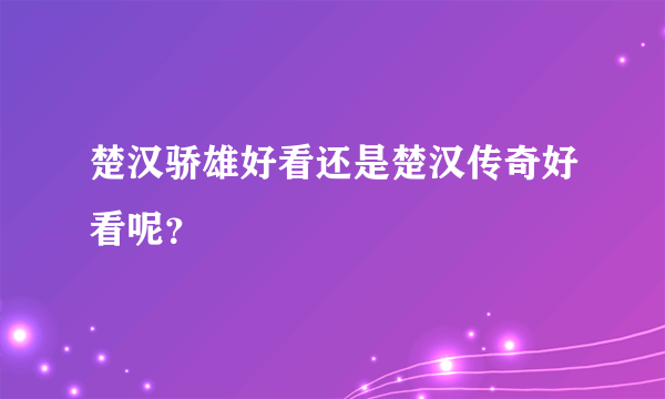 楚汉骄雄好看还是楚汉传奇好看呢？