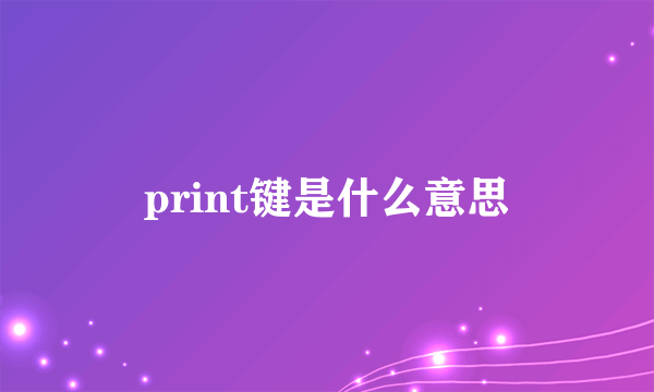 print键是什么意思