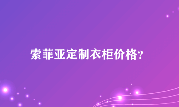 索菲亚定制衣柜价格？