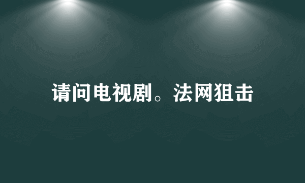 请问电视剧。法网狙击