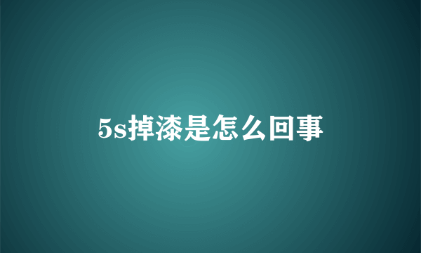 5s掉漆是怎么回事