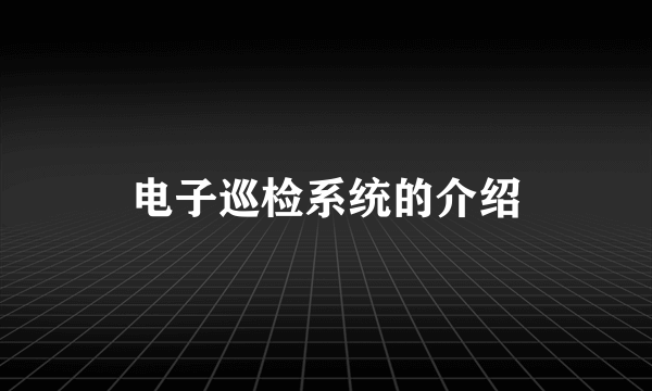 电子巡检系统的介绍