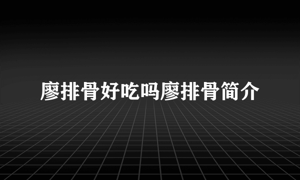 廖排骨好吃吗廖排骨简介