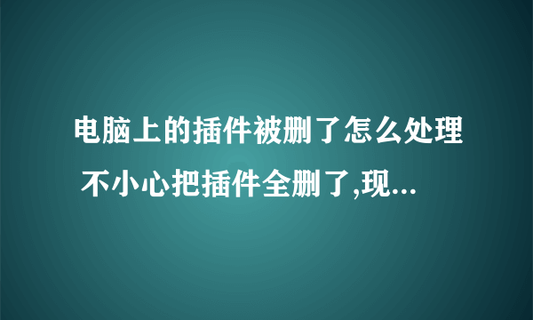 电脑上的插件被删了怎么处理 不小心把插件全删了,现在电脑老死机,怎么处理啊