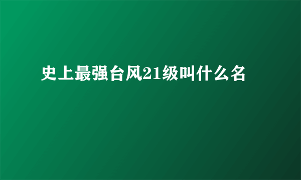 史上最强台风21级叫什么名