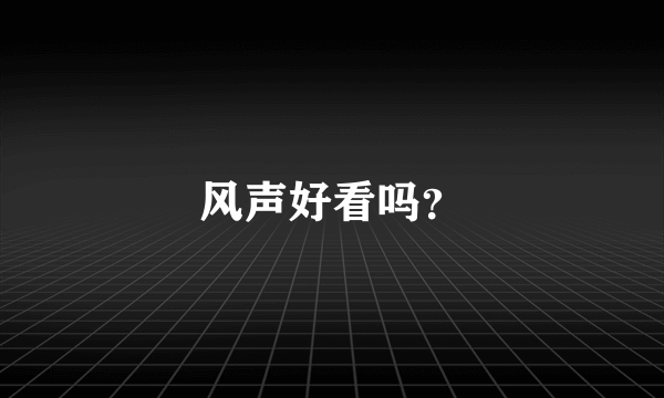 风声好看吗？