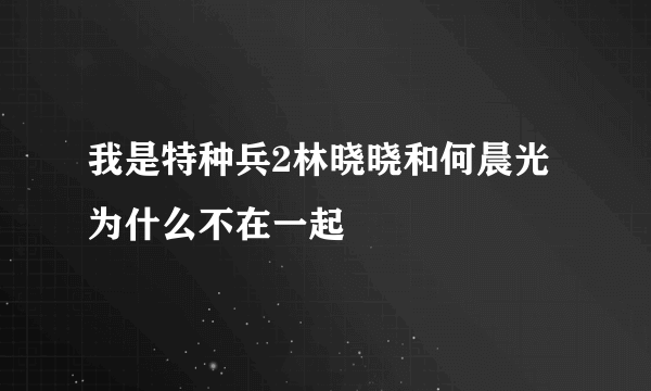 我是特种兵2林晓晓和何晨光为什么不在一起