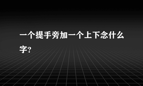 一个提手旁加一个上下念什么字？