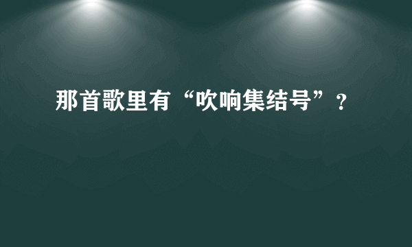 那首歌里有“吹响集结号”？