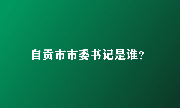 自贡市市委书记是谁？