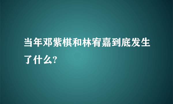 当年邓紫棋和林宥嘉到底发生了什么?