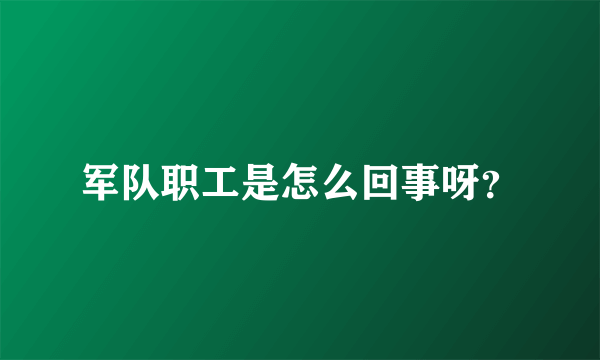 军队职工是怎么回事呀？