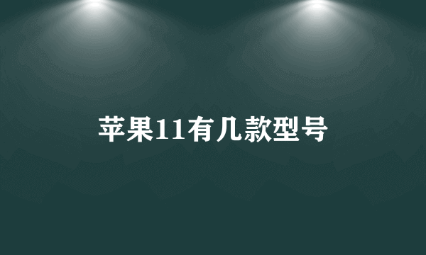 苹果11有几款型号