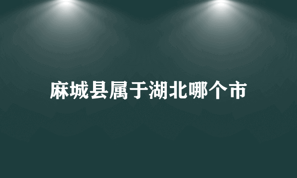 麻城县属于湖北哪个市