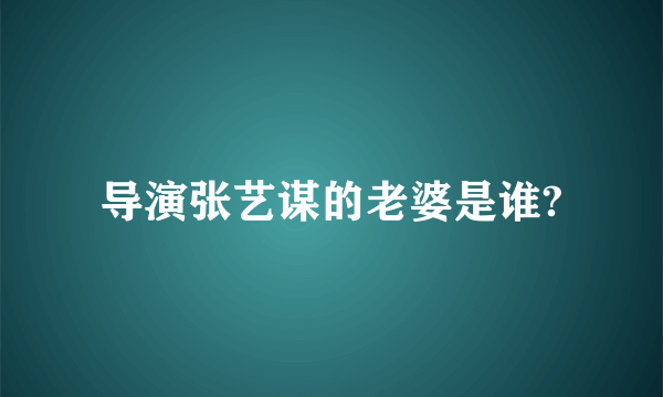 导演张艺谋的老婆是谁?