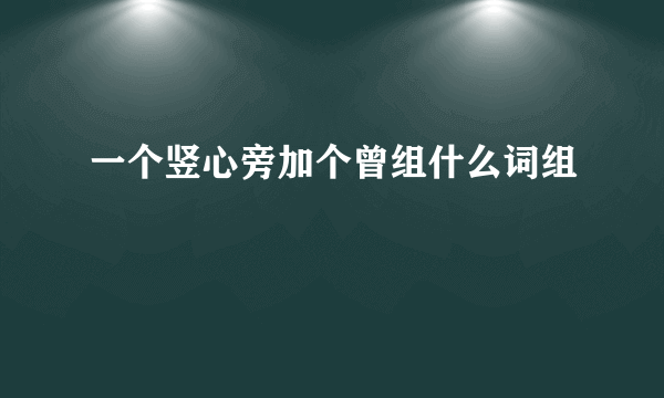 一个竖心旁加个曾组什么词组