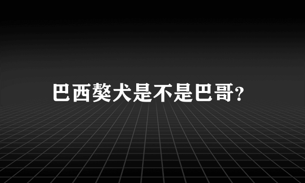 巴西獒犬是不是巴哥？