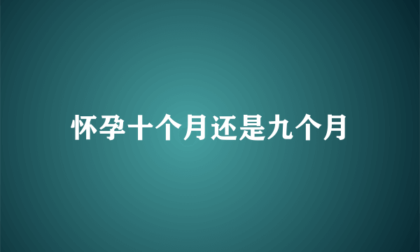 怀孕十个月还是九个月