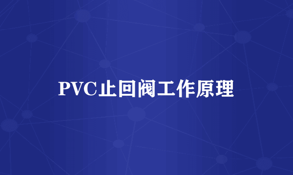 PVC止回阀工作原理