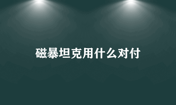 磁暴坦克用什么对付