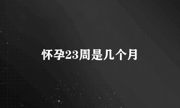 怀孕23周是几个月